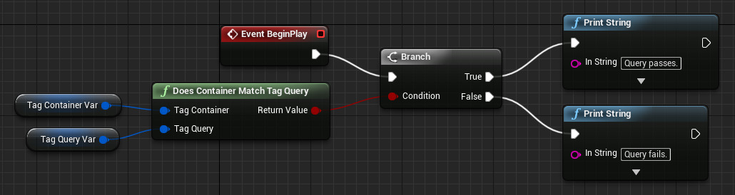 蓝图中的示例Gameplay标记查询