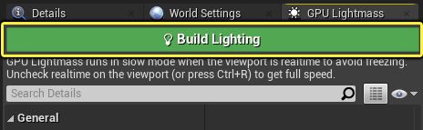 GPU Lightmass面板的构建按钮