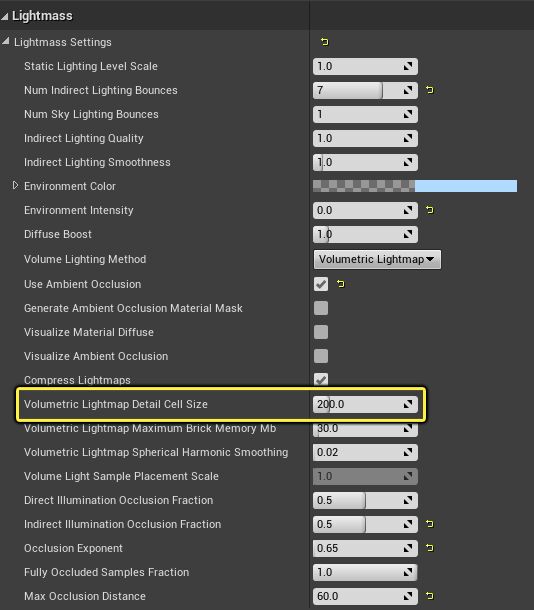 GPU lightmass面板世界场景设置