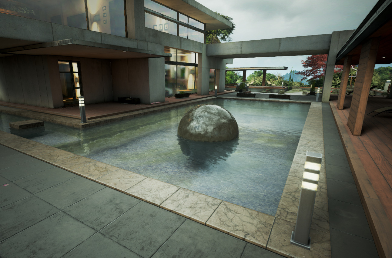 折射模式： 带法线贴图 Pixel Normal Offset