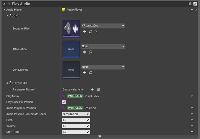 可从播放音频模块中设置播放条件。