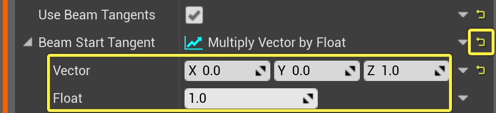 设置光束开始切线
