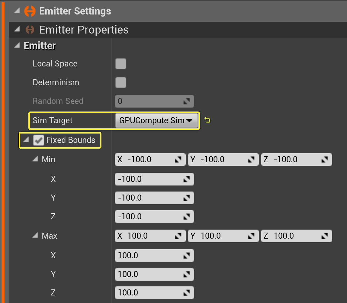 更改发射器属性