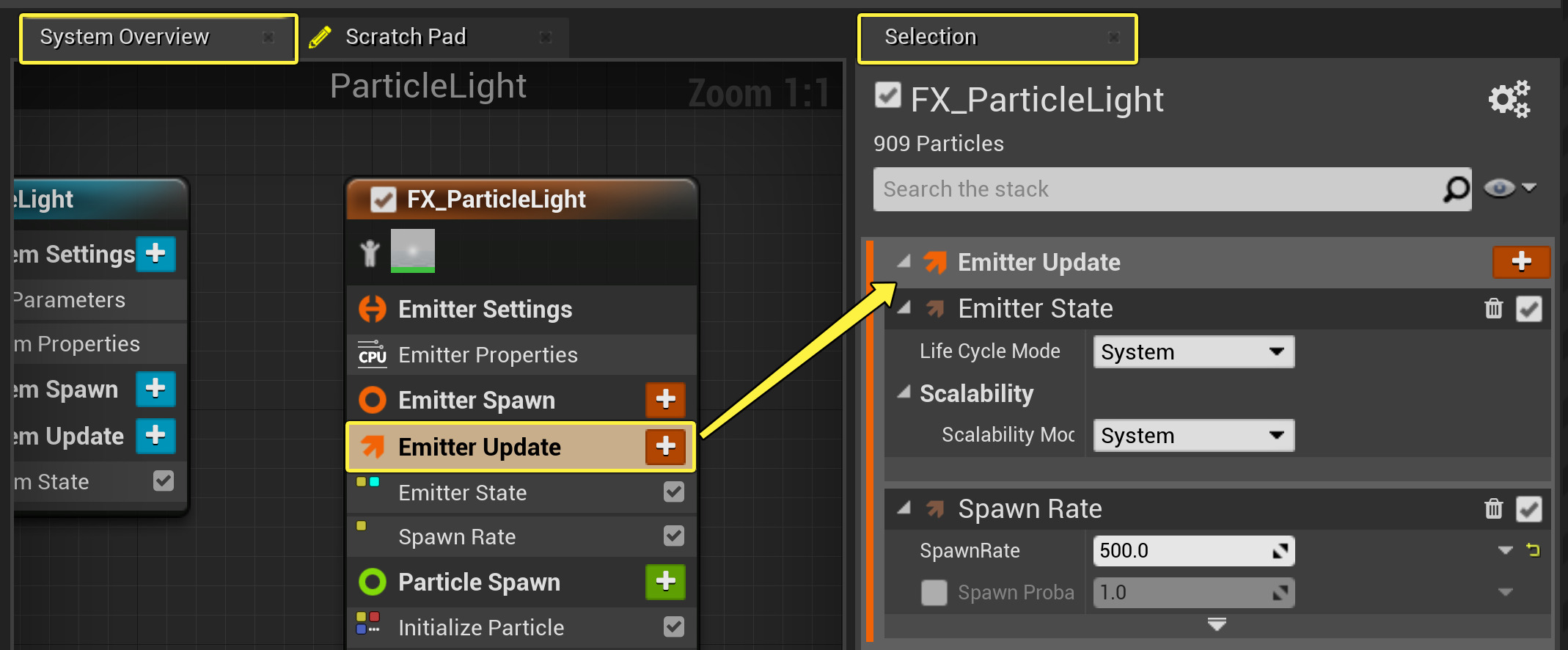 打开发射器更新组