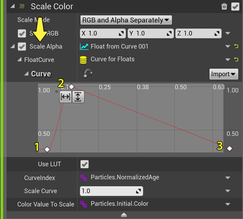 Set Alpha Curve Keys