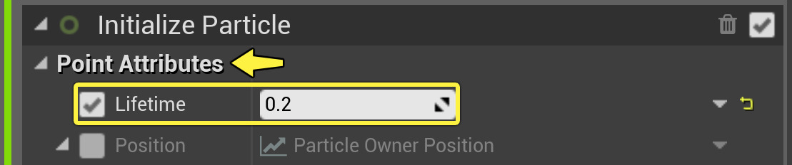 设置粒子生命周期