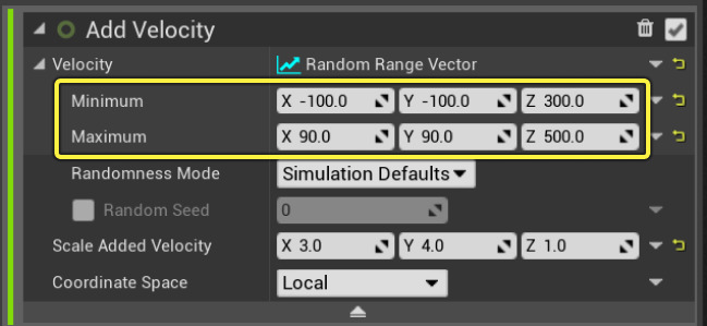 设置速度最小值和最大值