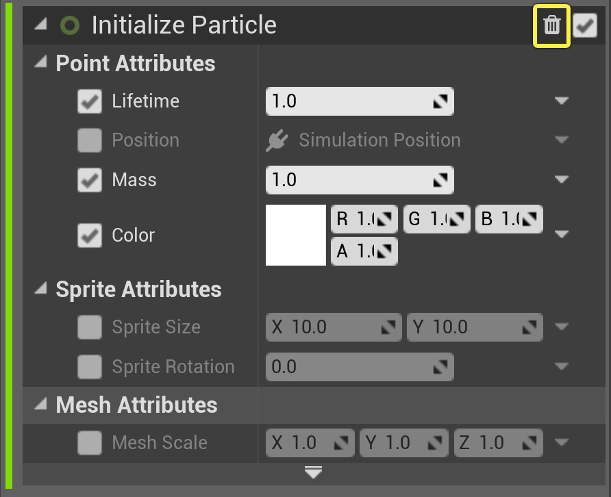 Remove Initialize Particle Module