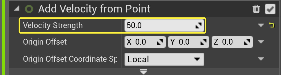 Set Velocity Strength