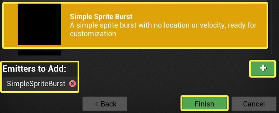 Add Sprite Burst Emitter