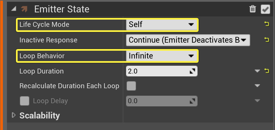 Emitter State Settings