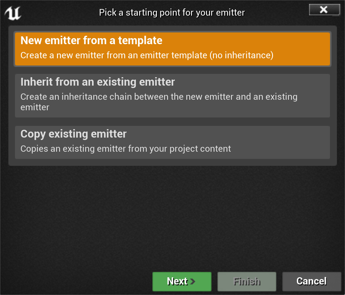 从模板创建发射器向导