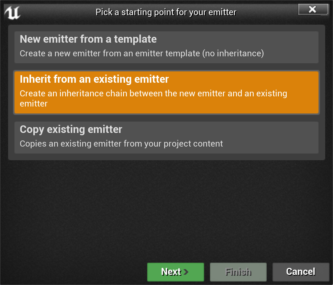 发射器向导从现有发射器继承