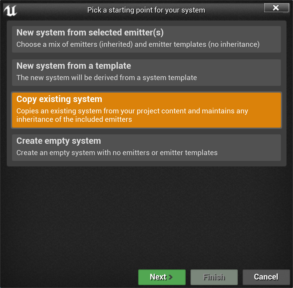 复制现有系统的系统向导