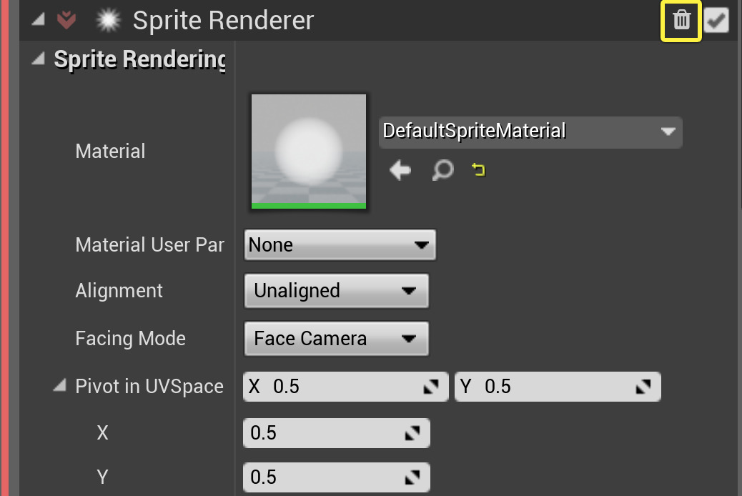 删除Sprite渲染器
