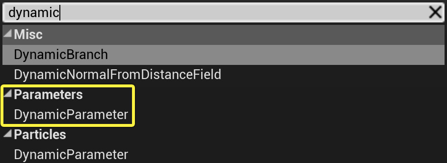 添加Dynamic Parameter节点