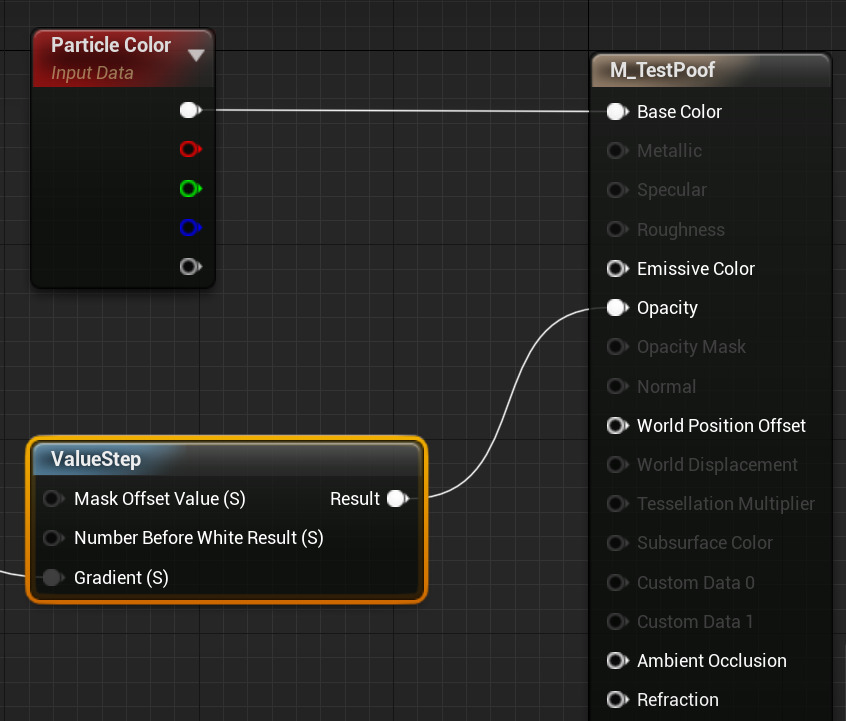 将值步连接到不透明度输入