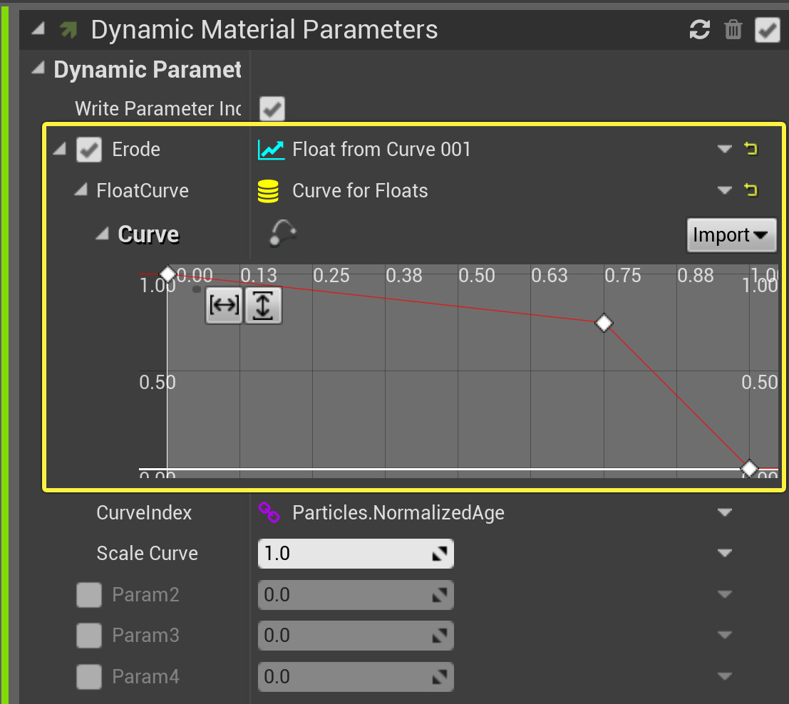 将键添加到曲线