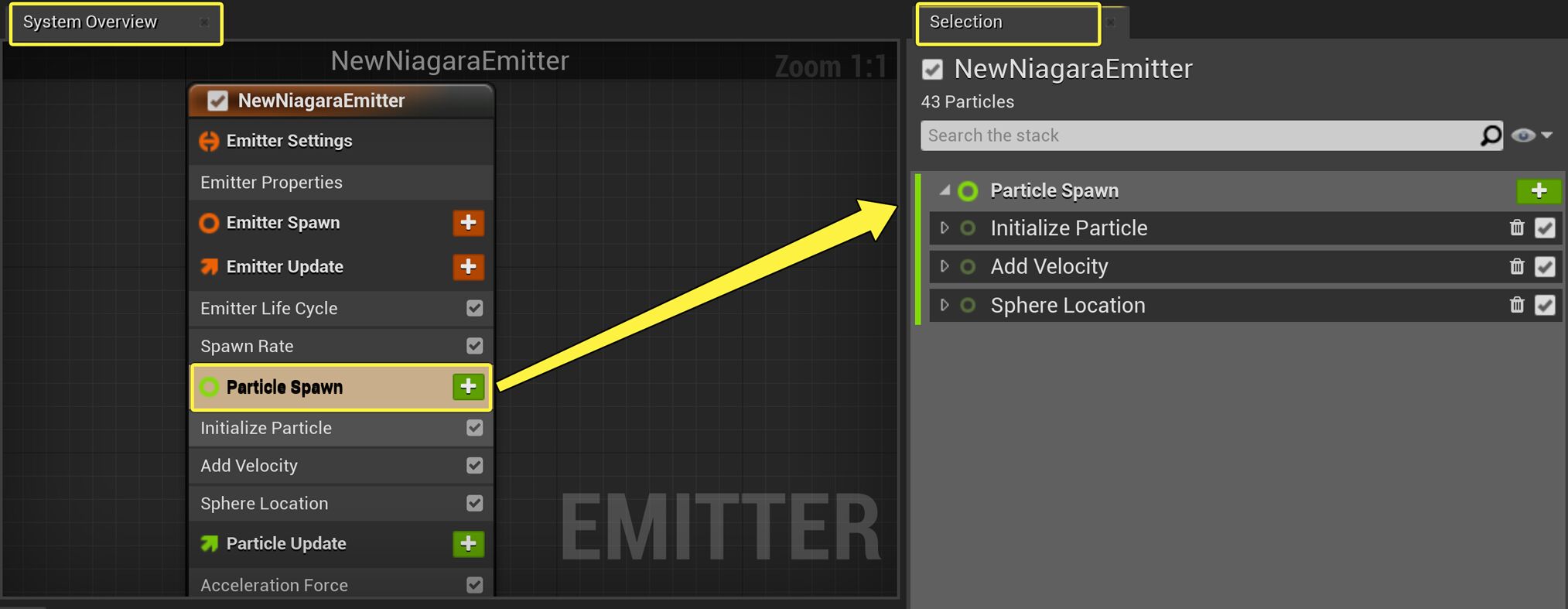打开已生成粒子