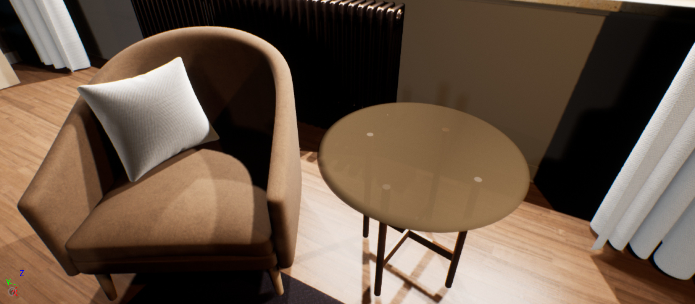 Glass top end table with frosted glass