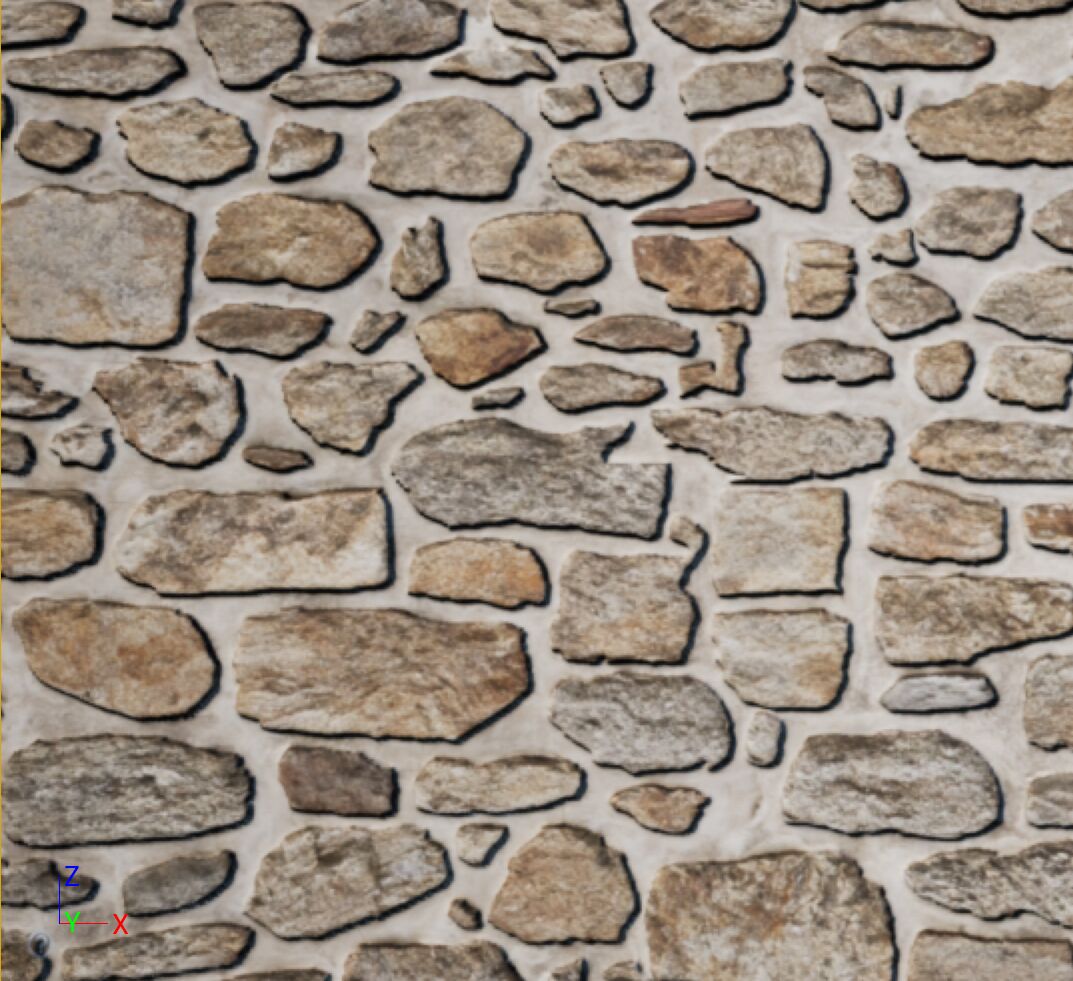 Stone wall with POM on