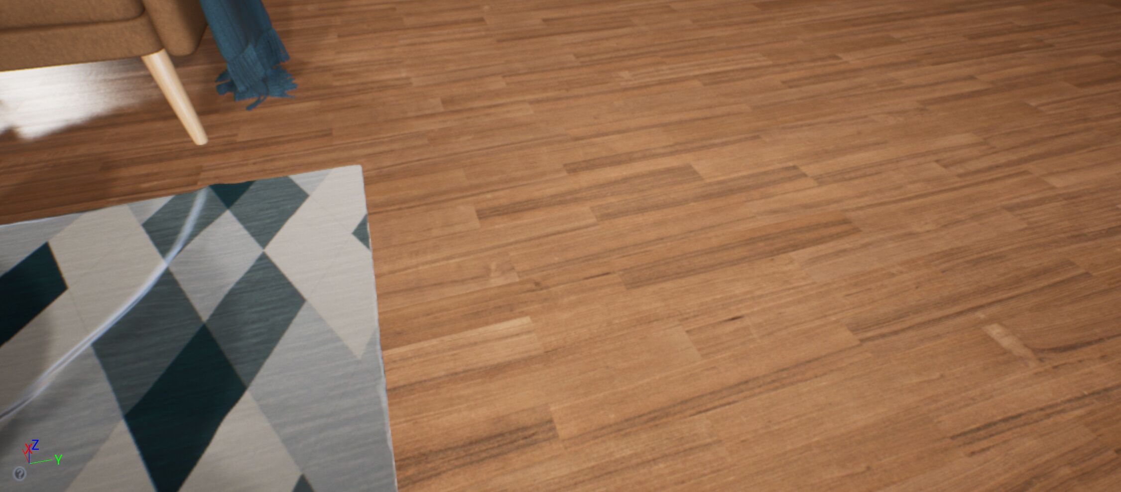 Teak parquet flooring