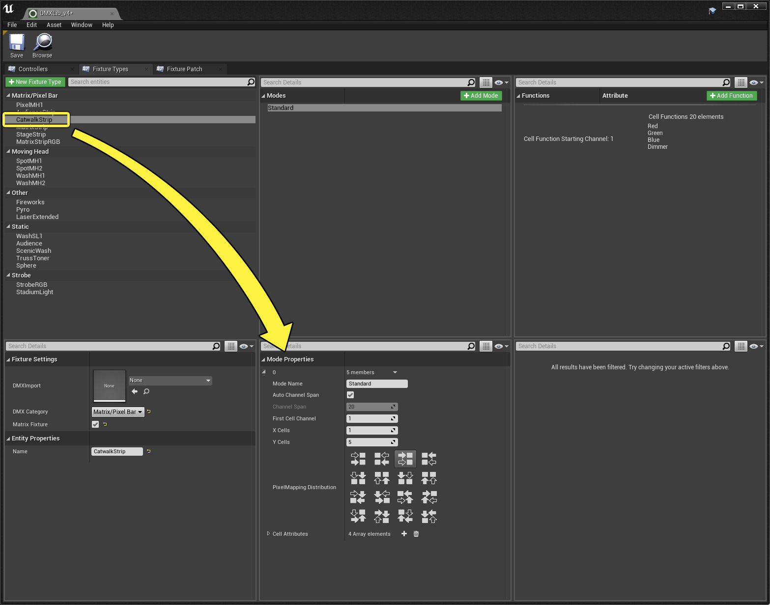 catwalk strip mode properties