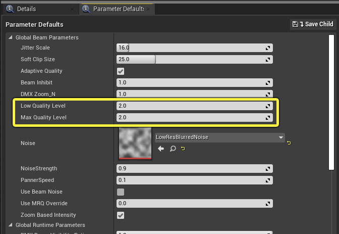 quality levels set to 2