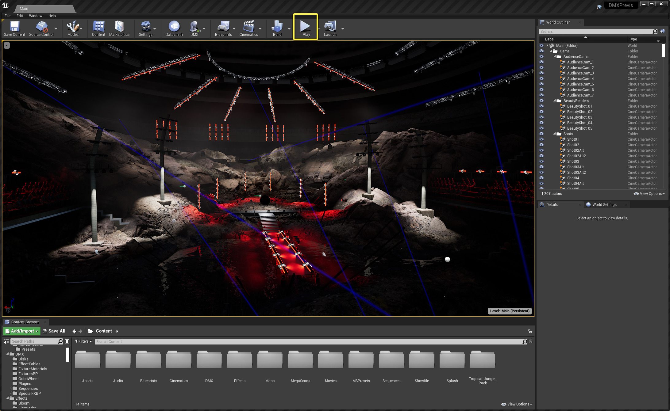 Play the previs sequence
