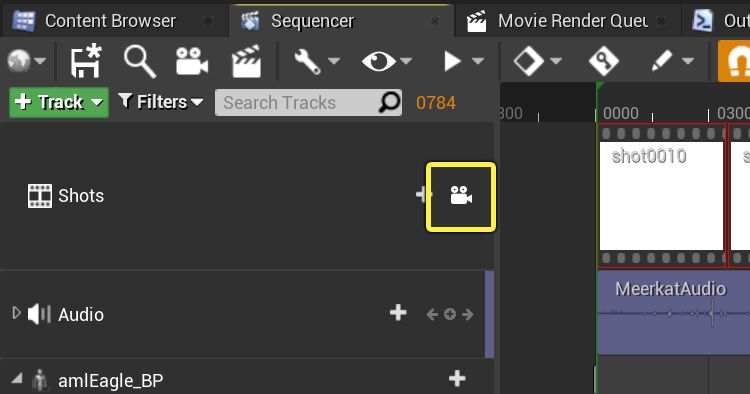 The toggle for Cinematic camera mode in the Sequencer tab