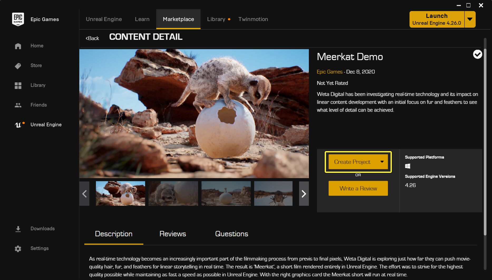 Creating a project with the Meerkat Demo