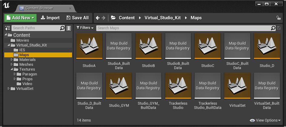 Virtual Studio prebuilt Levels