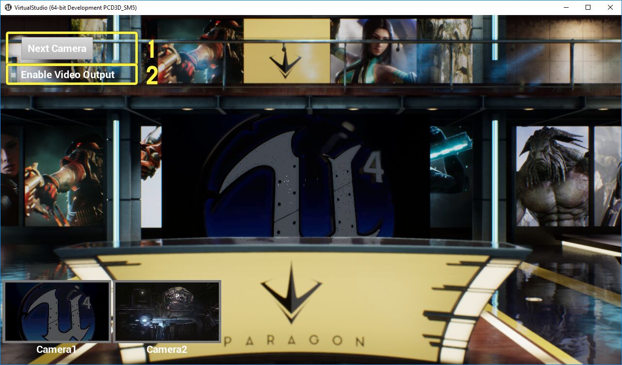 Virtual Studio runtime on-screen capture controls