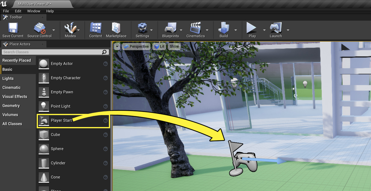 拖拽并放置玩家出生点