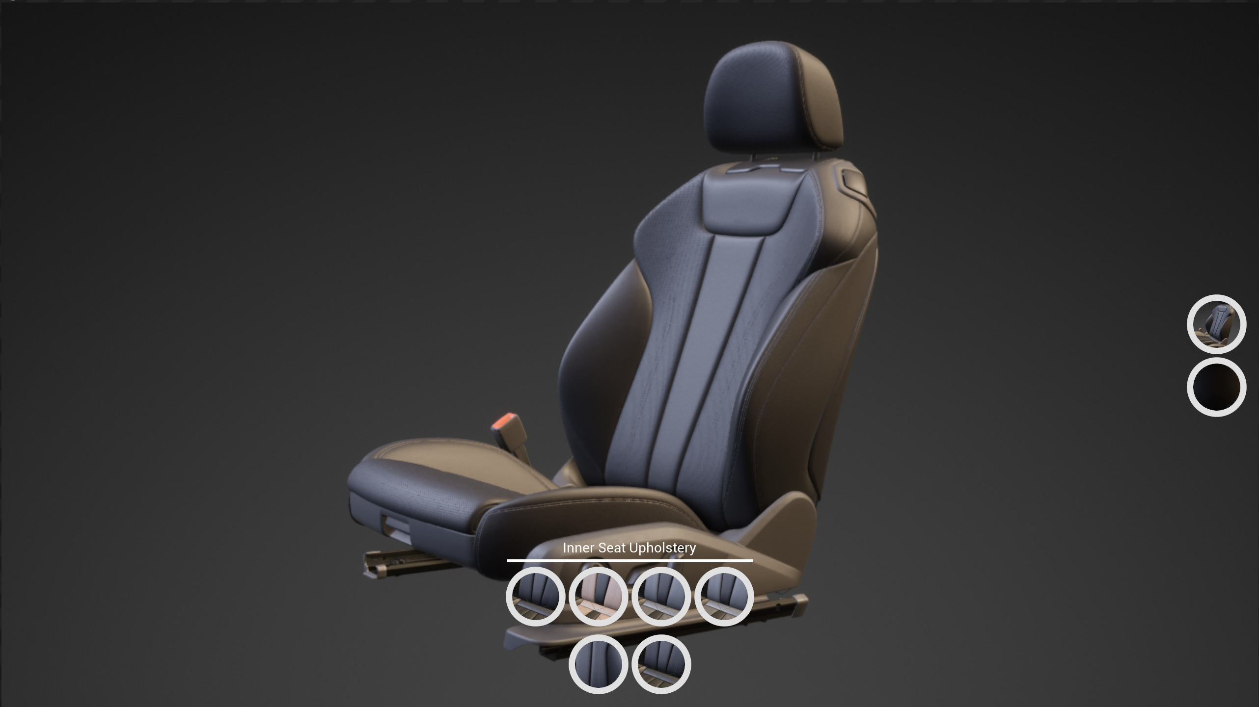 展示汽车座椅内饰选项的配置器示例