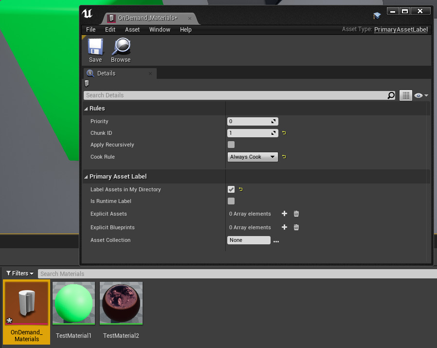 Editing a Primary Data Asset