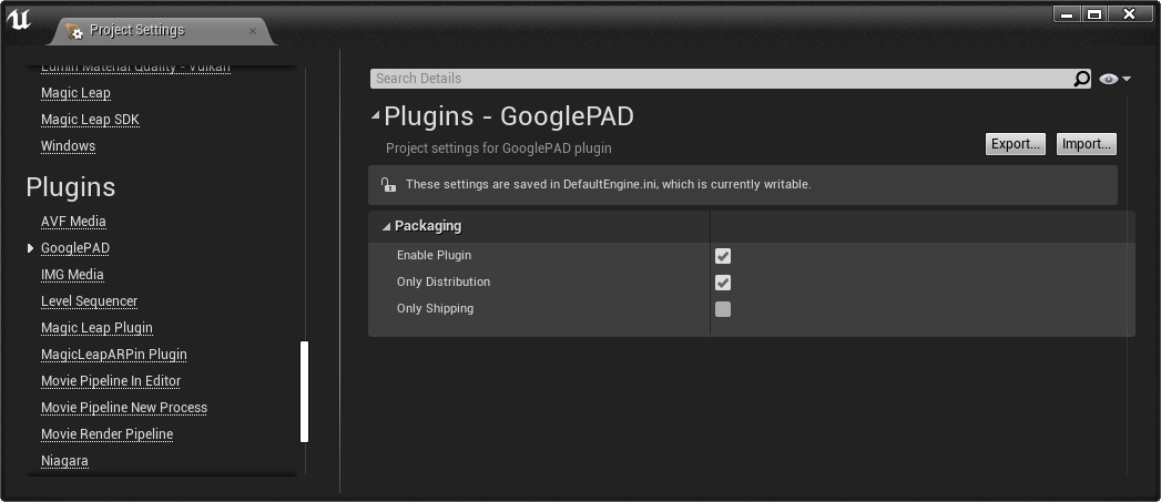 Google PAD Plugin Options