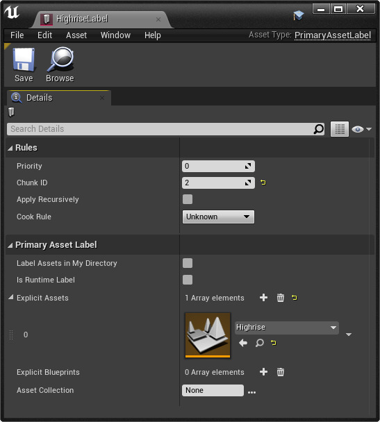 高层建筑数据块的主资产标签