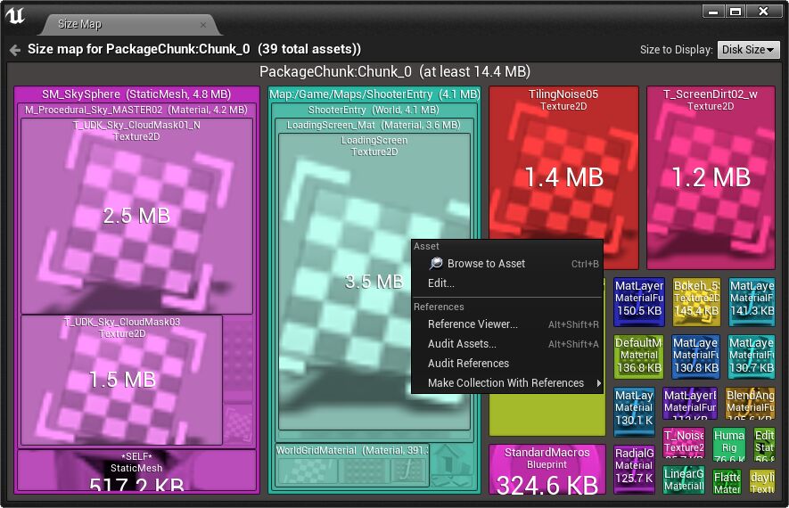 数据块0中单个资产的右键菜单