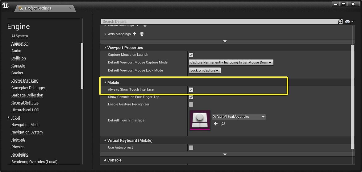 Always Show Touch Interface