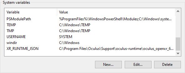 添加了新系统变量的环境变量系统部分