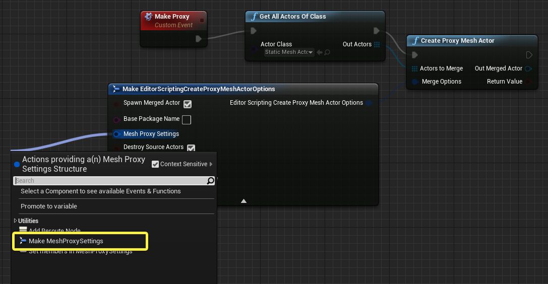 创建一个网格体设置对象