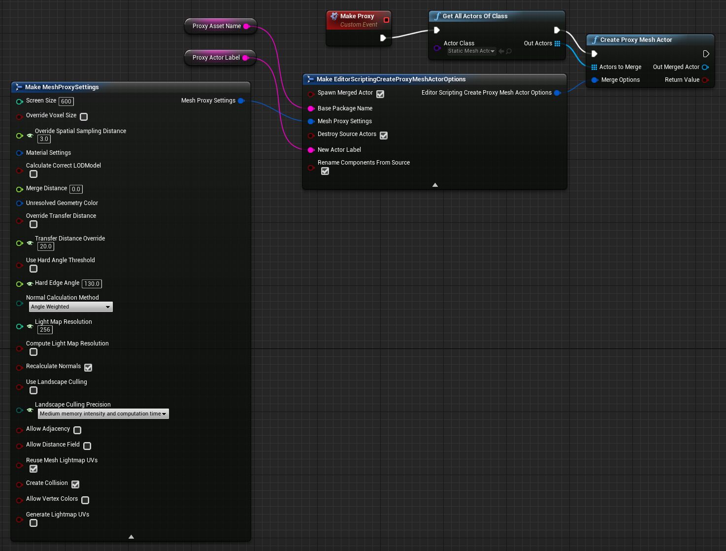 代理几何体蓝图示例