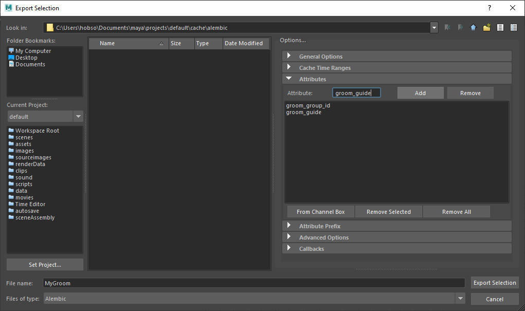ExportToAlembic_ExportSelection_AddAttributes.png