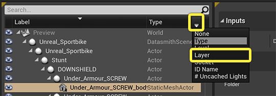 Show Layers in the World Outliner Preview 在世界大纲视图预览中显示层