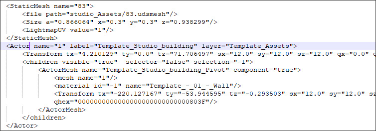 Datasmith文件XML内容