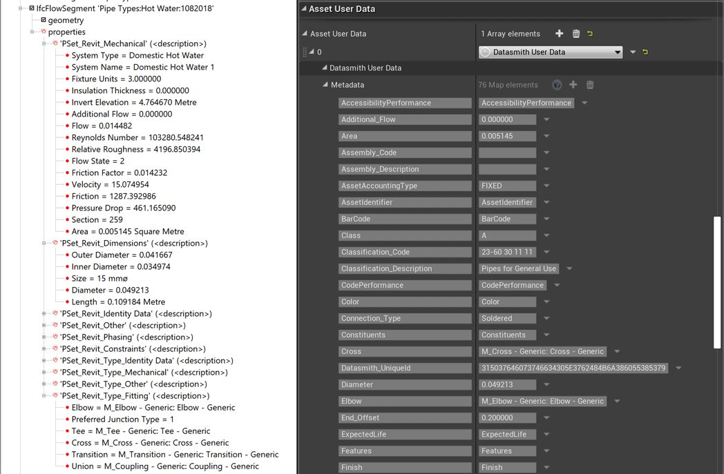 IFC属性和Datasmith元数据
