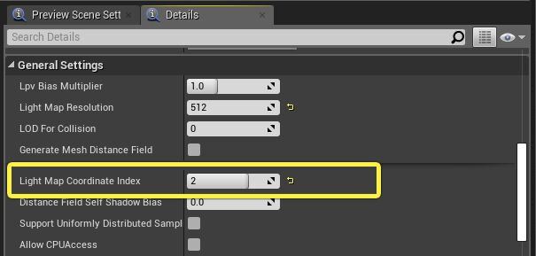 Light Map Coordinate Index