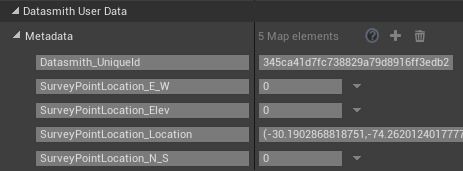 Survey Point metadata