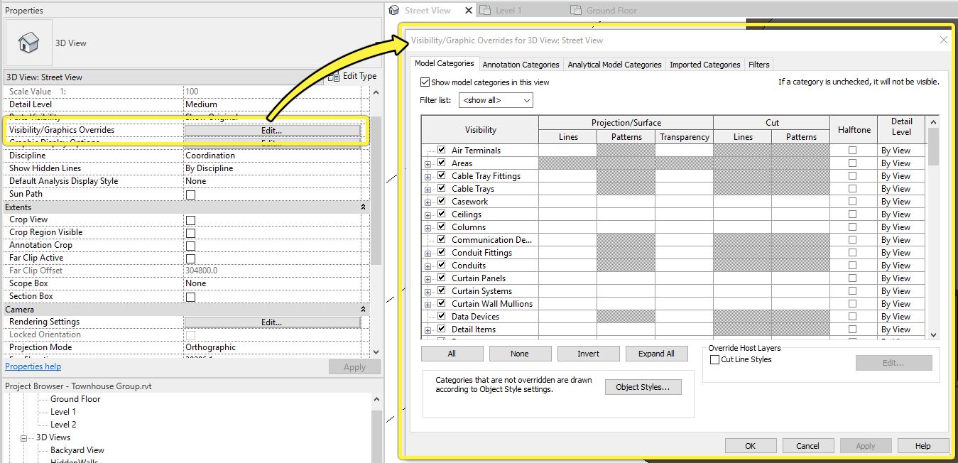 Revit Visibility/Graphics Overrides